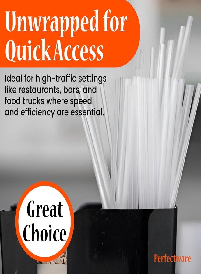 بيرفيكت وير قشات بلاستيكية شفافة جامبو غير مغلفة من بيرفكت وير - 500 قطعة، قشات شرب شفافة غير مغلفة، 7.75 بوصة (عبوة من 500 قطعة) - Image 4